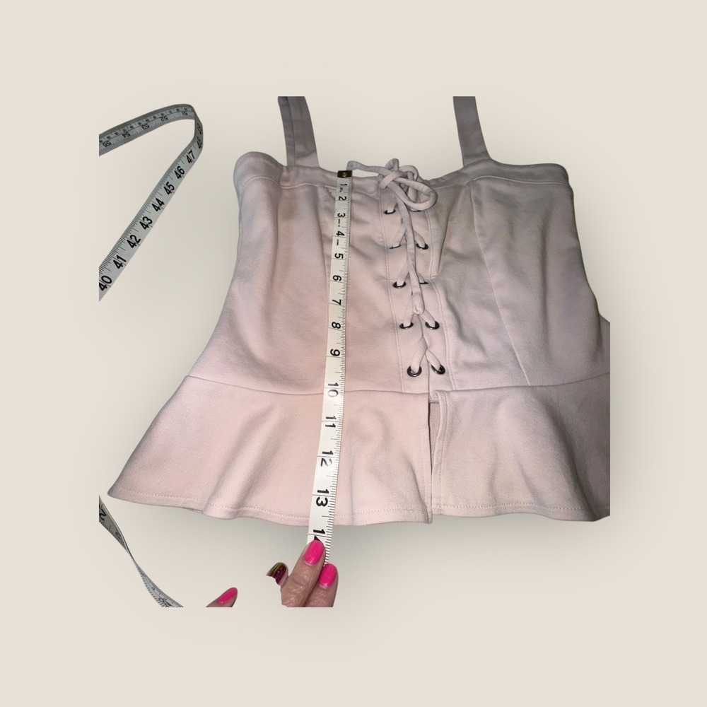 Aeropostale Women's Pink Lace Up Corset Peplum Tank Top Size M - Picture 5 of 7